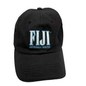 Fiji Black OS Adjustable Hat Tropical Island Souvenir Cap Embroidered Hipster